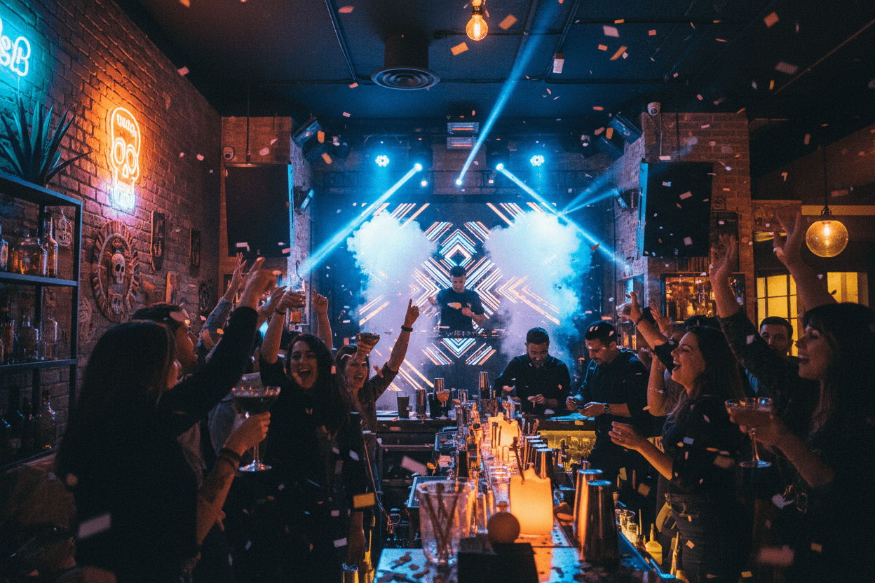 Nightlife atmosphere on Instagram